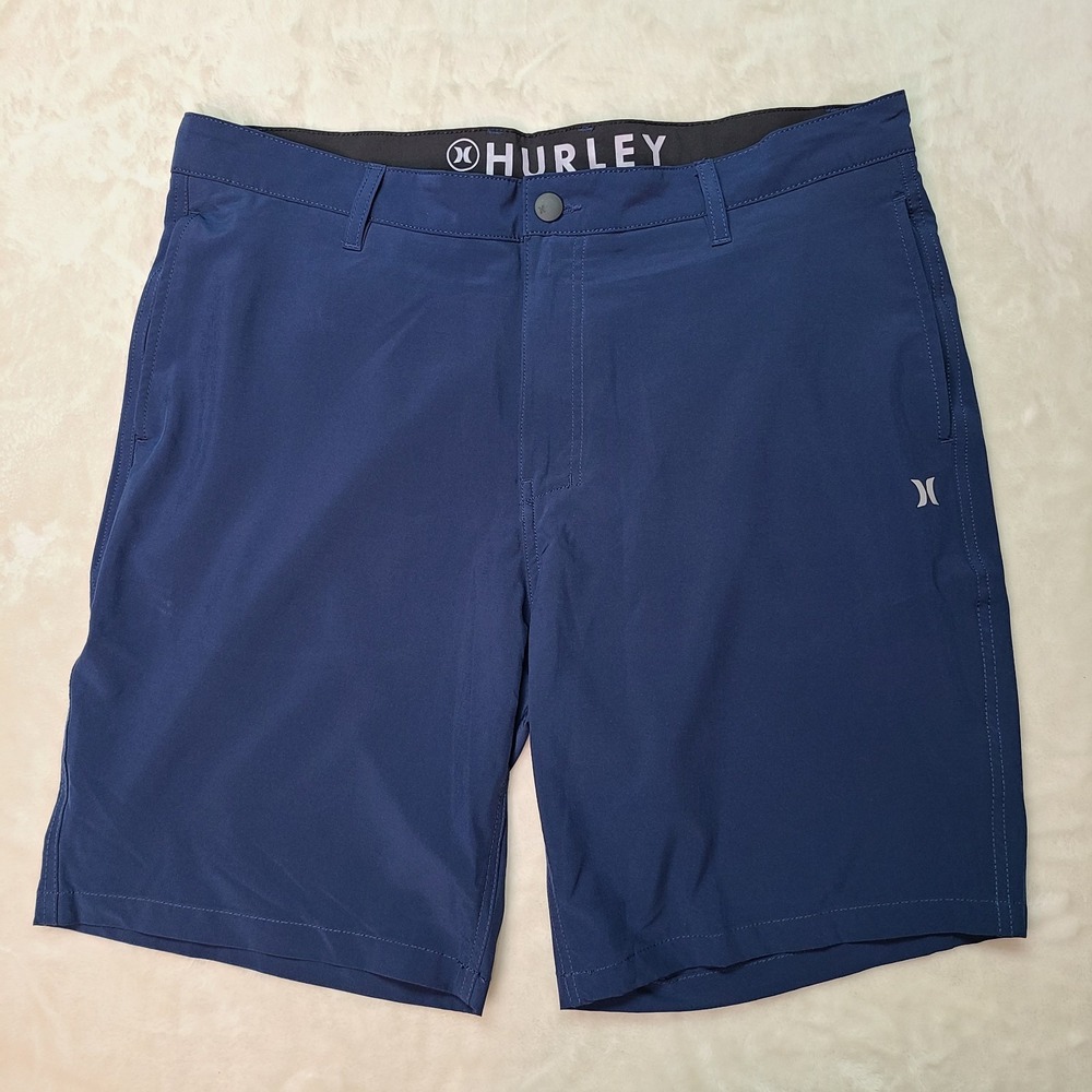 Hurley Men's Navy Blue Hybrid Walk Surf Beach Shorts Size 36 Quick Dry Golf